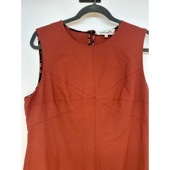 DVF 'Elio' Jam Stretch Cotton Sheath Jeanne Julian Wrap Dress - Picture 3 of 6